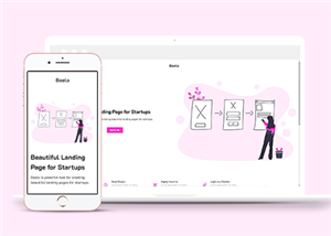 简单轻量化设计初创公司单页网站模板