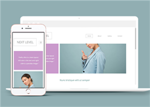 清新双色视差化商业布局自适应网站模板
