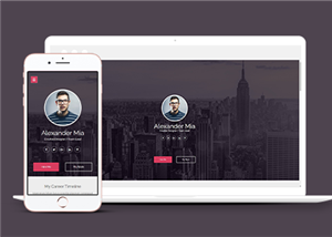 宽屏精美侧边栏导航简历介绍网站模板