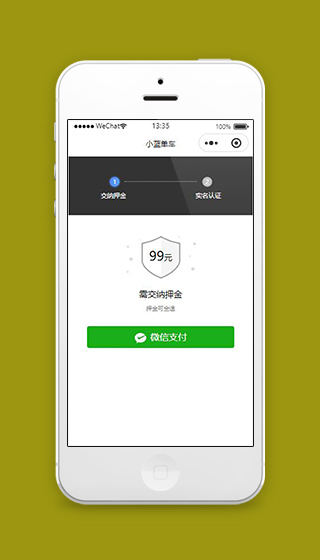 共享单车小程序交纳押金页面模板源码下载