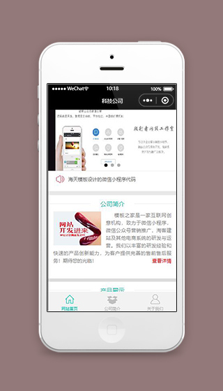 科技公司小程序科技网站首页模板源码下载