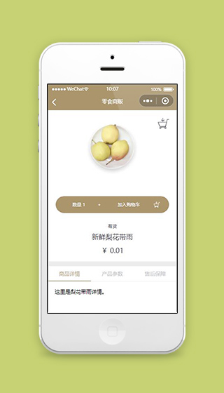 微信小程序零食商城产品详情页面模板下载