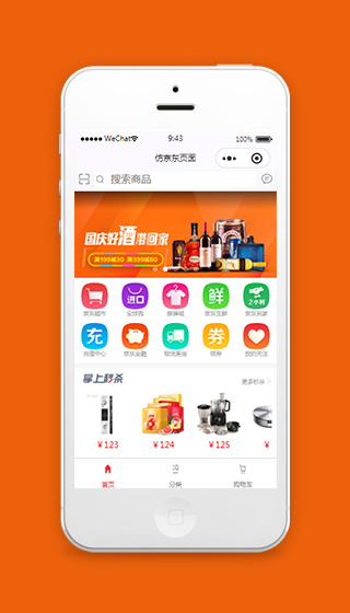 仿京东商城首页小程序模板源码下载