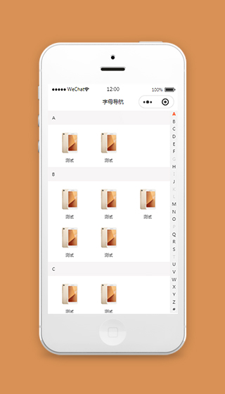 字母导航页面小程序模板下载（含源码）