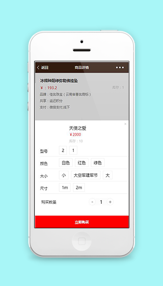 企业版商城玉石购买详情确认页程序源码