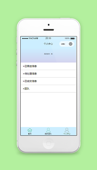 淡蓝信息处理接收查阅个人中心页程序源码